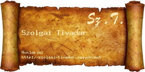 Szolgai Tivadar névjegykártya