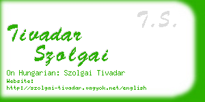 tivadar szolgai business card